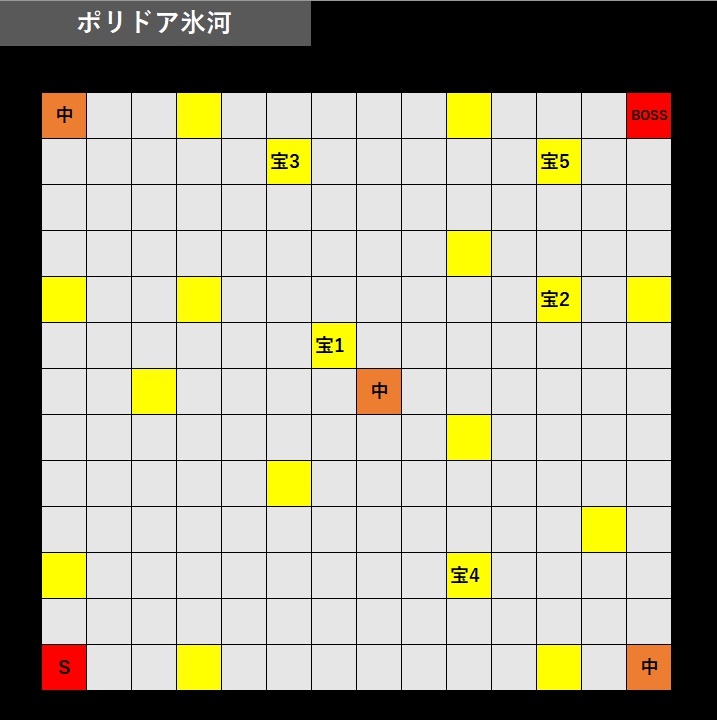 ポリドア氷河のマップ