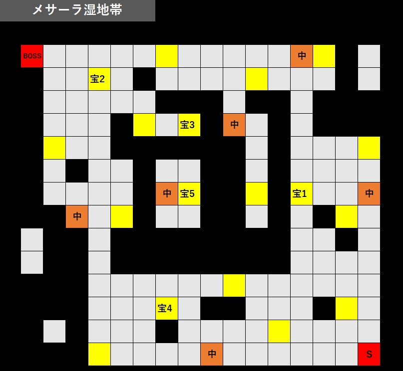 メサーラ湿地帯のマップ